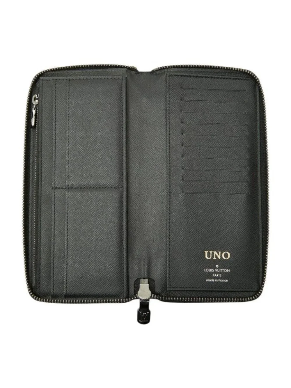 Louis Vuitton Monogram Eclipse Zippy Wallet Vertical Zip Around Black Gray